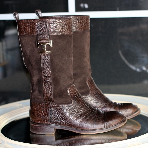 tory burch mid calf boots